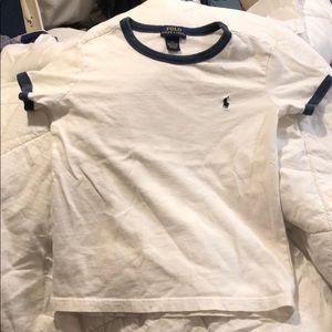 BOYS SMALL POLO RALPH L WHITE TEESHIRT